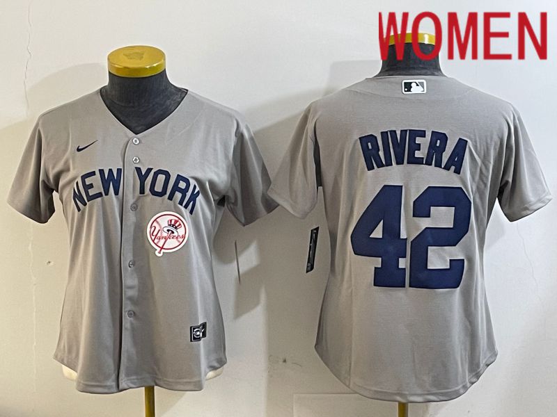 Women New York Yankees #42 Rivra grey 2024 Nike MLB jersey 20241121->denver broncos->NFL Jersey